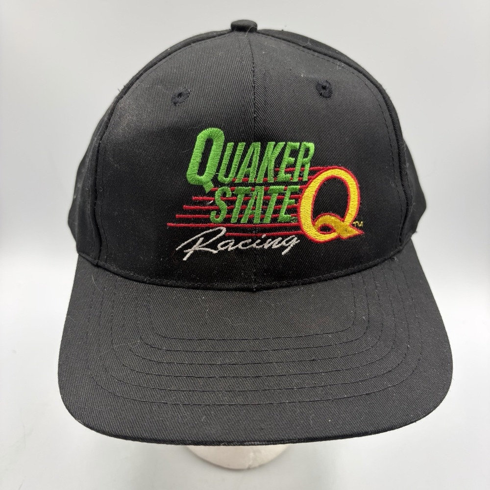 Quaker State Racing Logo  Black  Snapback Hat  Baseball Cap Nascar USA Vintage